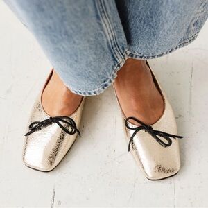 Either / Or Demi Ballet Flat in Metalic Gold leather $290 size 40 fits US 9 -9.5